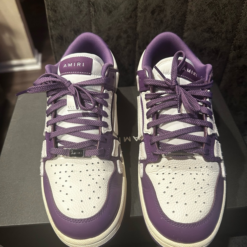 Amiri purple white skeleton low top sneakers Sz 9